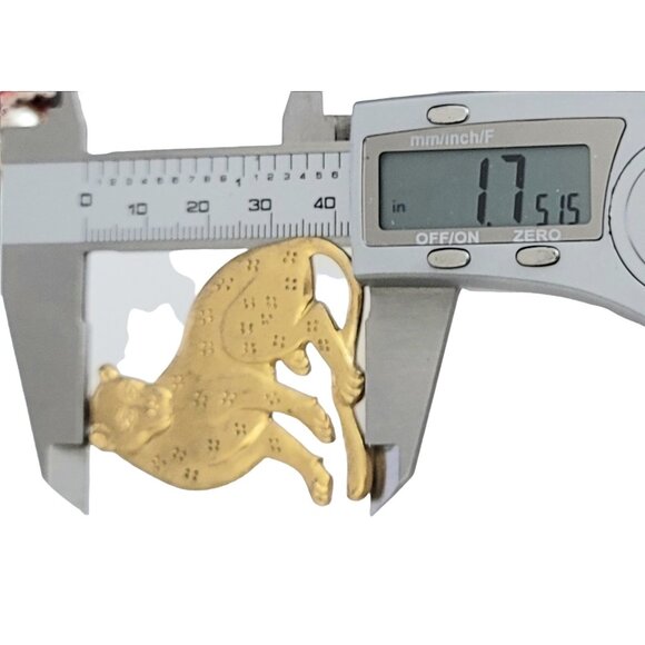 MMA Metropolitan Museum of Art Gold Tone Wild Cat, Leopard Brooch, Signed - Picture 5 of 7